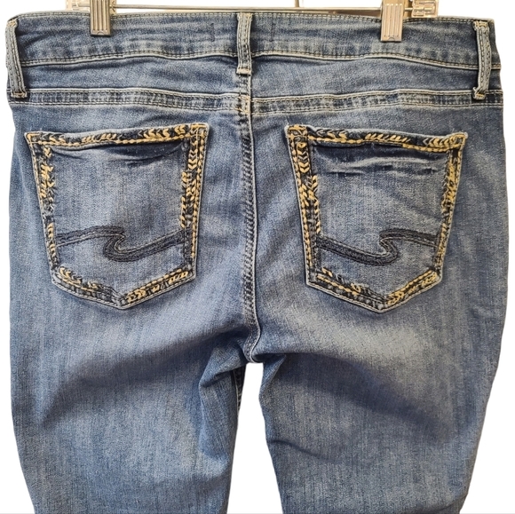 Silver Jeans Elyse Skinny Embroidered Medium wash size 30 - Picture 4 of 10